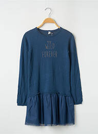 Robe mi-longue bleu 3 POMMES fille