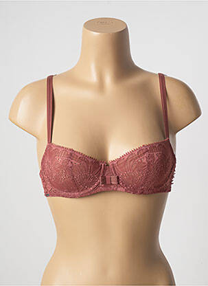 Soutien-gorge tissage dentelle haut soutien-gorge emboitant marron CHANTELLE femme