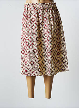 Jupe mi-longue taille normale marron CHLOÉ STORA femme