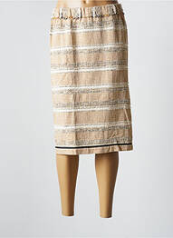 Jupe mi-longue taille normale beige POMANDERE femme