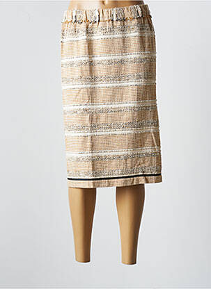 Jupe mi-longue taille normale beige POMANDERE femme