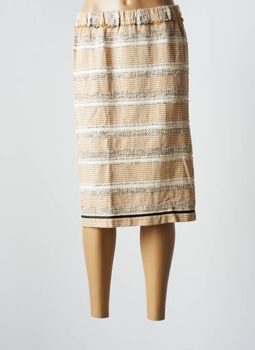 Jupe mi-longue taille normale beige POMANDERE femme