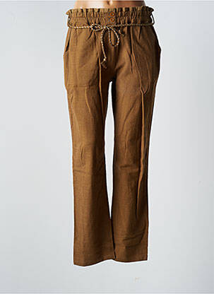 Pantalon droit tissage crêpe taille normale marron MY SUNDAY MORNING femme