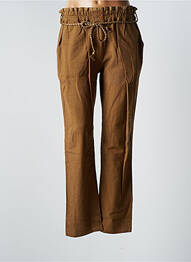 Pantalon droit tissage crêpe taille normale marron MY SUNDAY MORNING femme