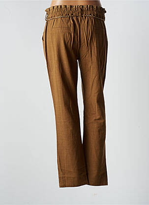 Pantalon droit tissage crêpe taille normale marron MY SUNDAY MORNING femme