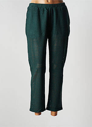 Pantalon 7/8 taille élastique taille normale vert LEÏ-1984 femme