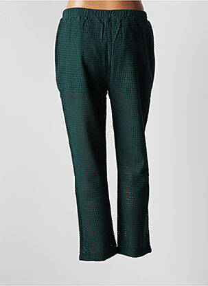 Pantalon 7/8 taille élastique taille normale vert LEÏ-1984 femme