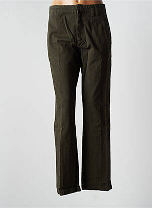 Pantalon chino tissage popeline taille normale vert LAURENCE BRAS femme