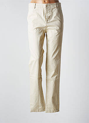 Pantalon droit tissage popeline taille basse beige LAURENCE DOLIGE femme