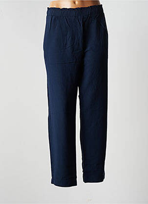 Pantalon droit tissage crêpe taille normale bleu POMANDERE femme