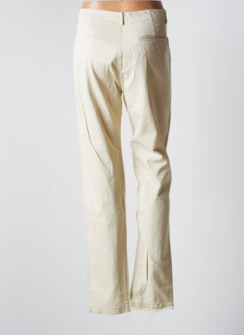 Pantalon droit tissage popeline taille basse beige LAURENCE DOLIGE femme