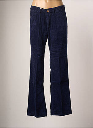 Pantalon droit fermeture zippée sous rabat boutonné taille normale bleu LABDIP femme