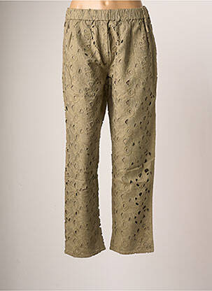 Pantalon slim taille élastique taille normale vert MY SUNDAY MORNING femme