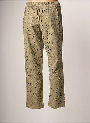 Pantalon slim taille élastique taille normale vert MY SUNDAY MORNING femme
