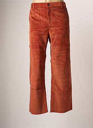 Pantalon droit fermeture zippée sous rabat boutonné taille normale marron LEON & HARPER femme