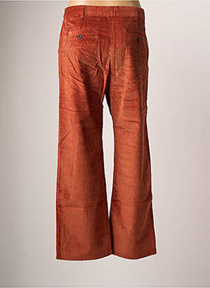 Pantalon droit fermeture zippée sous rabat boutonné taille normale marron LEON & HARPER femme