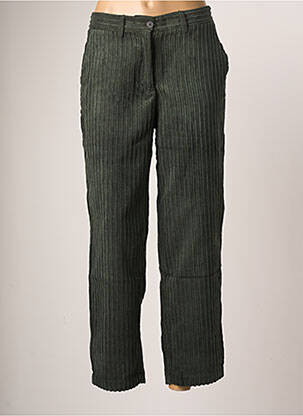 Pantalon chino fermeture zippée sous rabat boutonné taille normale vert HOD femme