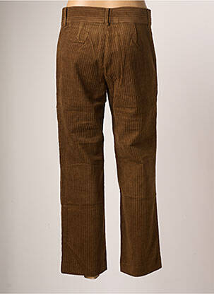 Pantalon droit fermeture zippée sous rabat avec crochet taille normale marron BELLA JONES femme