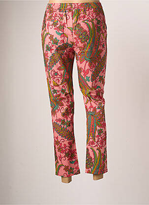 Pantalon chino tissage popeline taille normale rose BELLA JONES femme