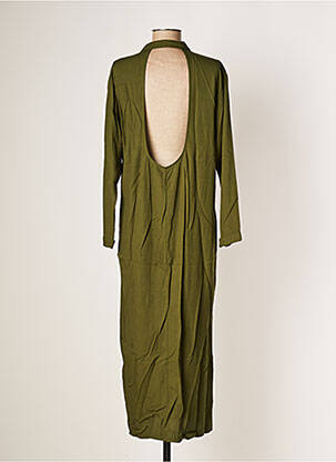 Robe longue tissage popeline manches longues vert KARMA KOMA femme
