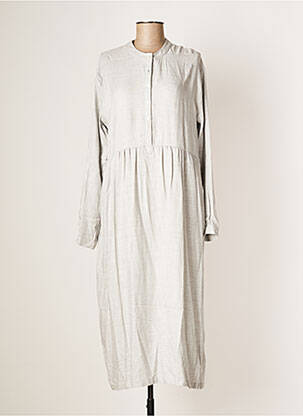 Robe longue manches longues manches longues gris LEÏ-1984 femme