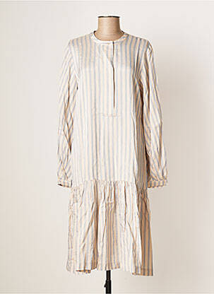 Robe mi-longue manches longues manches longues beige SECOND FEMALE femme