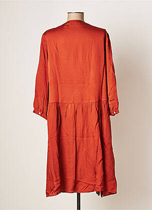 Robe mi-longue manches 3/4 manches 3/4 marron SET femme