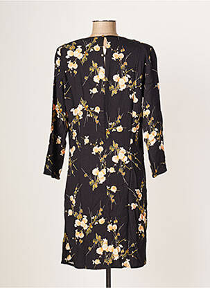 Robe mi-longue imprimé fleurs manches longues noir MY SUNDAY MORNING femme