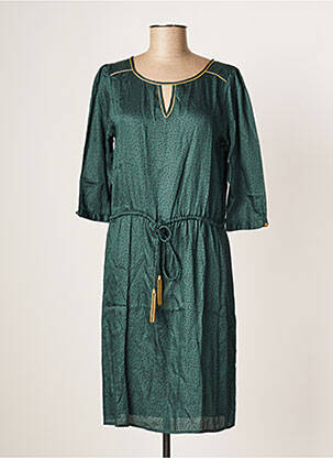 Robe mi-longue coupe fluide manches 3/4 vert JOLIE JOLIE PAR PETITE MENDIGOTE femme