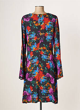 Robe mi-longue imprimé fleurs manches longues noir ESSENTIEL ANTWERP femme