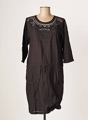 Robe mi-longue manches 3/4 manches 3/4 noir JOLIE JOLIE PAR PETITE MENDIGOTE femme