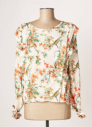 Blouse imprimé fleurs manches longues beige MY SUNDAY MORNING femme