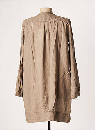 Robe courte manches longues manches longues marron POMANDERE femme
