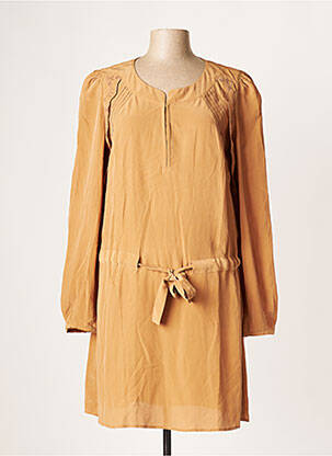 Robe mi-longue manches longues manches longues marron ATHÉ femme