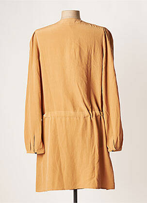 Robe mi-longue coupe fluide manches longues marron ATHÉ femme