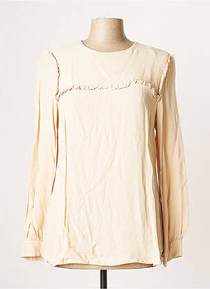 Blouse poignets boutonnés avec fente manches longues beige OTTOD'AME femme