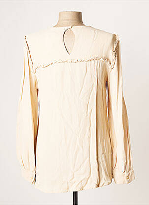 Blouse poignets boutonnés avec fente manches longues beige OTTOD'AME femme