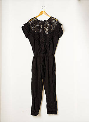 Combi-pantalon coupe fluide manches courtes noir MY SUNDAY MORNING femme