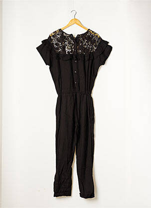 Combi-pantalon coupe fluide manches courtes noir MY SUNDAY MORNING femme