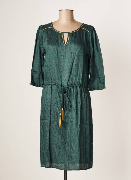 Robe mi-longue coupe fluide manches 3/4 vert JOLIE JOLIE PAR PETITE MENDIGOTE femme