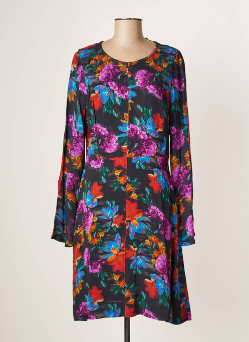 Robe mi-longue imprimé fleurs manches longues noir ESSENTIEL ANTWERP femme