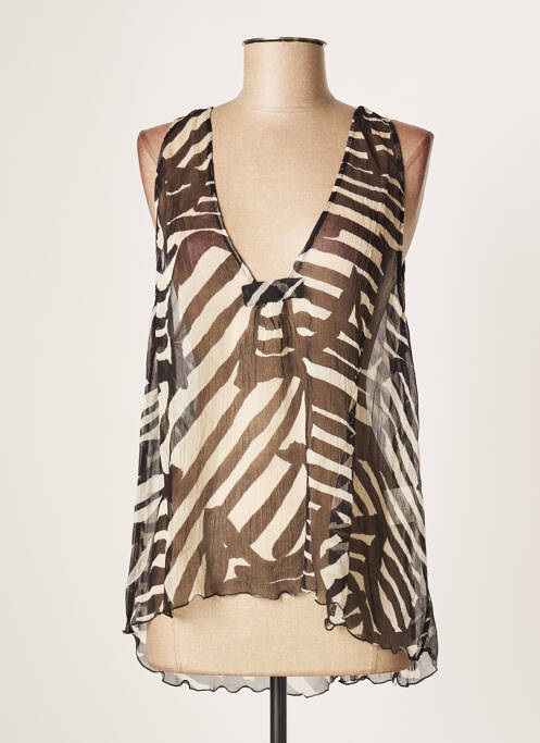 Top col v sans manche noir POMANDERE femme