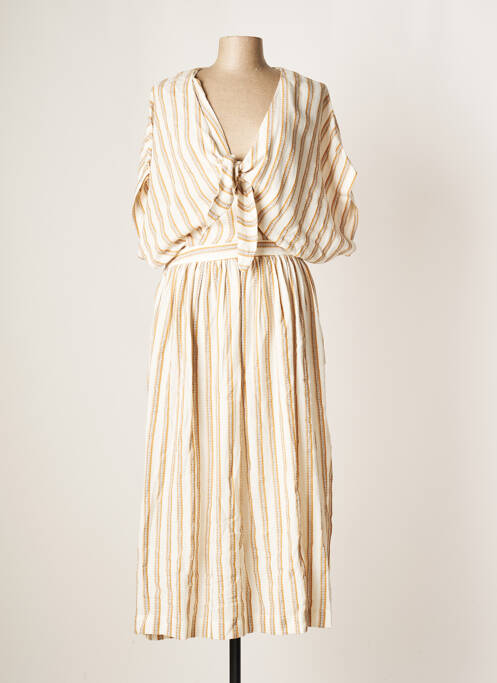 Robe longue beige MY SUNDAY MORNING pour femme