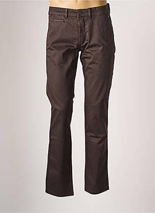Pantalon chino stretch taille normale marron DELAHAYE homme