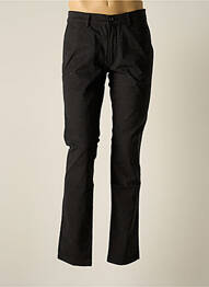 Pantalon chino tissage chiné taille normale noir DELAHAYE homme