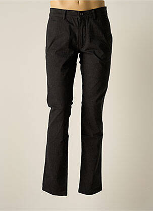 Pantalon chino tissage chiné taille normale noir DELAHAYE homme
