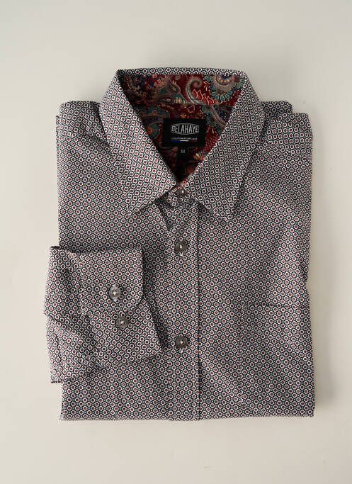 Chemise manches longues poches poitrine marron DELAHAYE homme