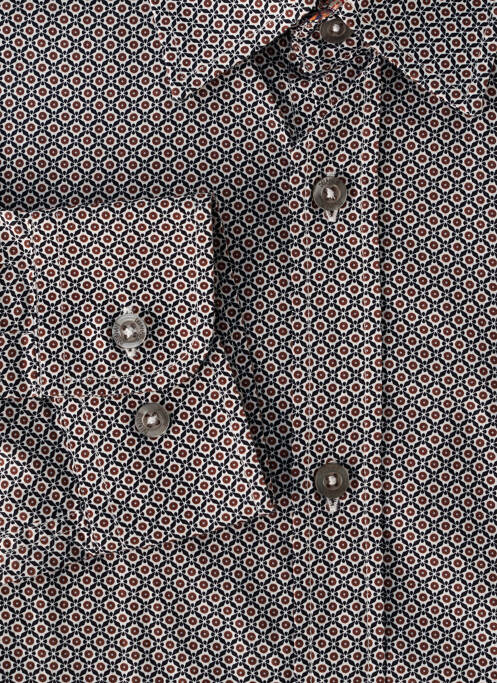 Chemise manches longues poches poitrine marron DELAHAYE homme