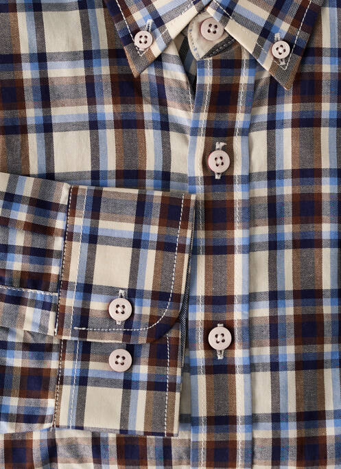 Chemise manches longues bleu DELAHAYE pour homme