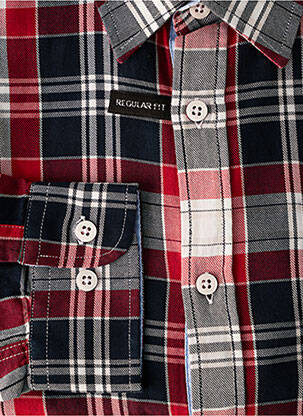 Chemise manches longues manches longues rouge DELAHAYE homme